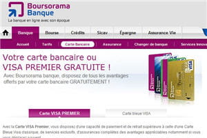 la carte bleue visa n'est pas accessible à toutes les bourses chez boursorama