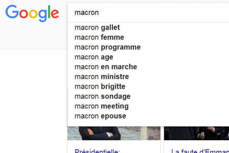 Emmanuel Macron homosexuel ? Son nom associé à celui de Mathieu Gallet dans Google.