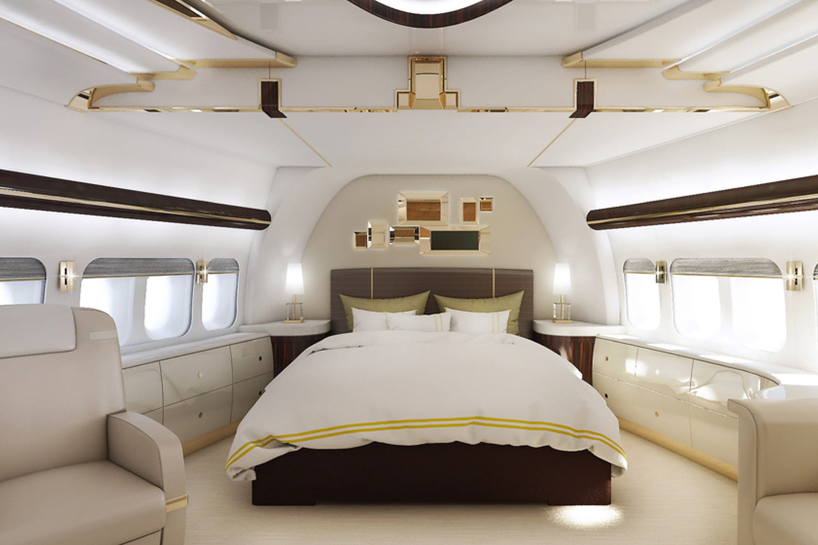 Boeing 747 8 : une chambre à coucher grand luxe