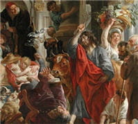 jésus chassant les marchands du temple. jacob jordaens. (1645-1660)
